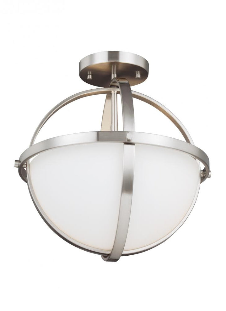 Two Light Semi-Flush Convertible Pendant