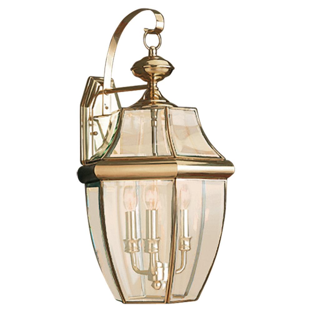 Three-Light  Brass Wall Lantern by Generation Lighting