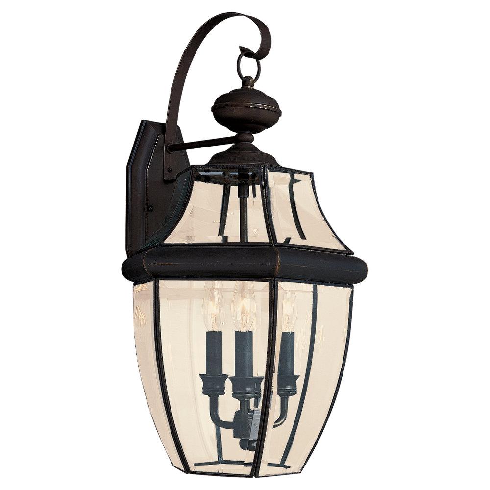 Three-Light  Bronze Wall Lantern by Generation Lighting