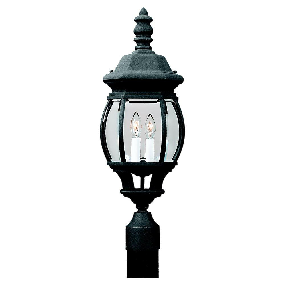 Two Light Black Post Fixture by Generation Lighting