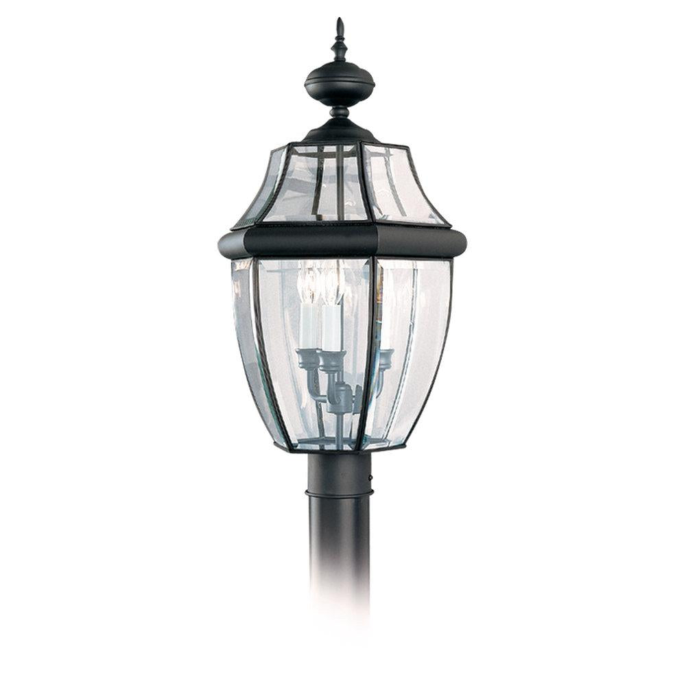 Three-Light  Black Post Lantern by Generation Lighting