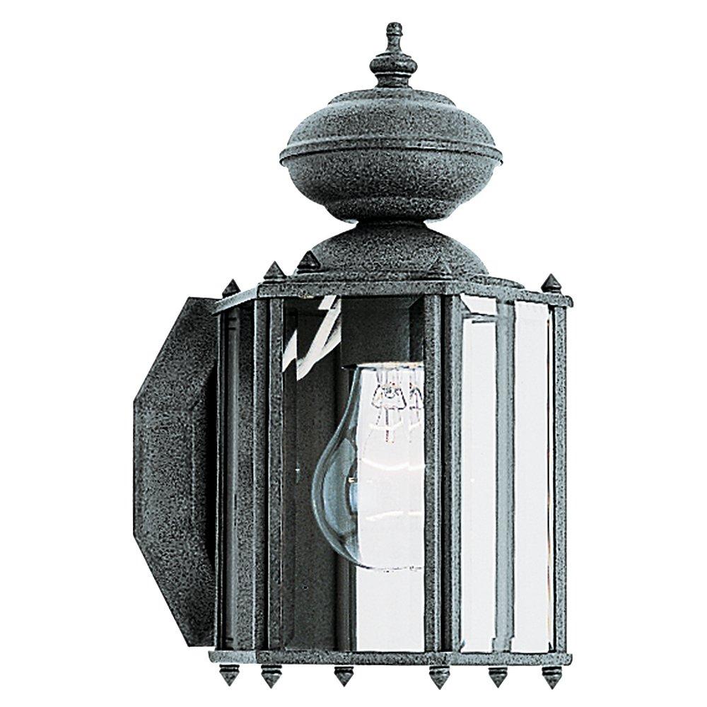Outdoor Wall Lantern One Light Black With Clear Beveled Glass by Generation Lighting