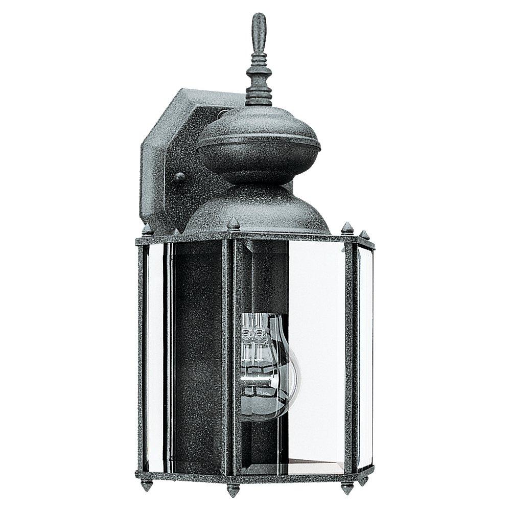 Outdoor Wall Lantern One Light Black With Clear Beveled Glass by Generation Lighting