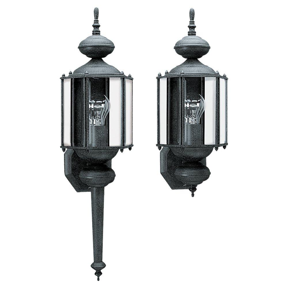 Outdoor Wall Lantern One Light Black With Clear Beveled Glass by Generation Lighting