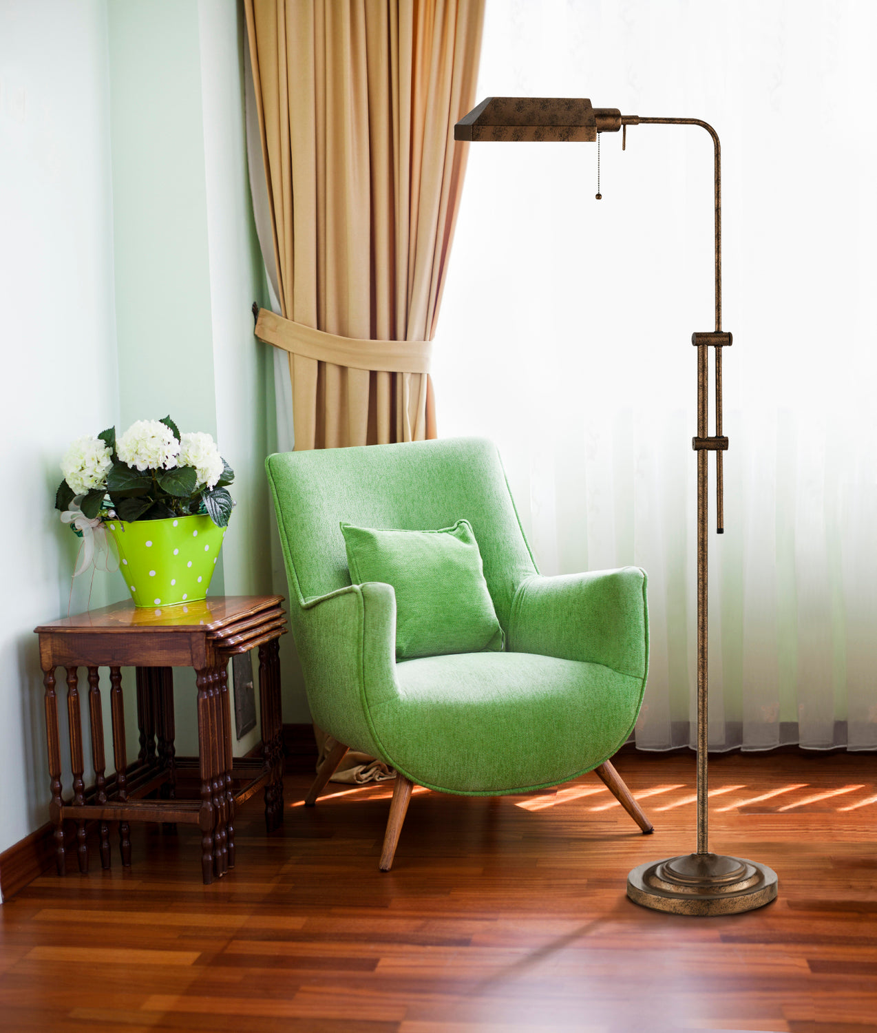 100W  Floor Lamp W/Adj.Pole