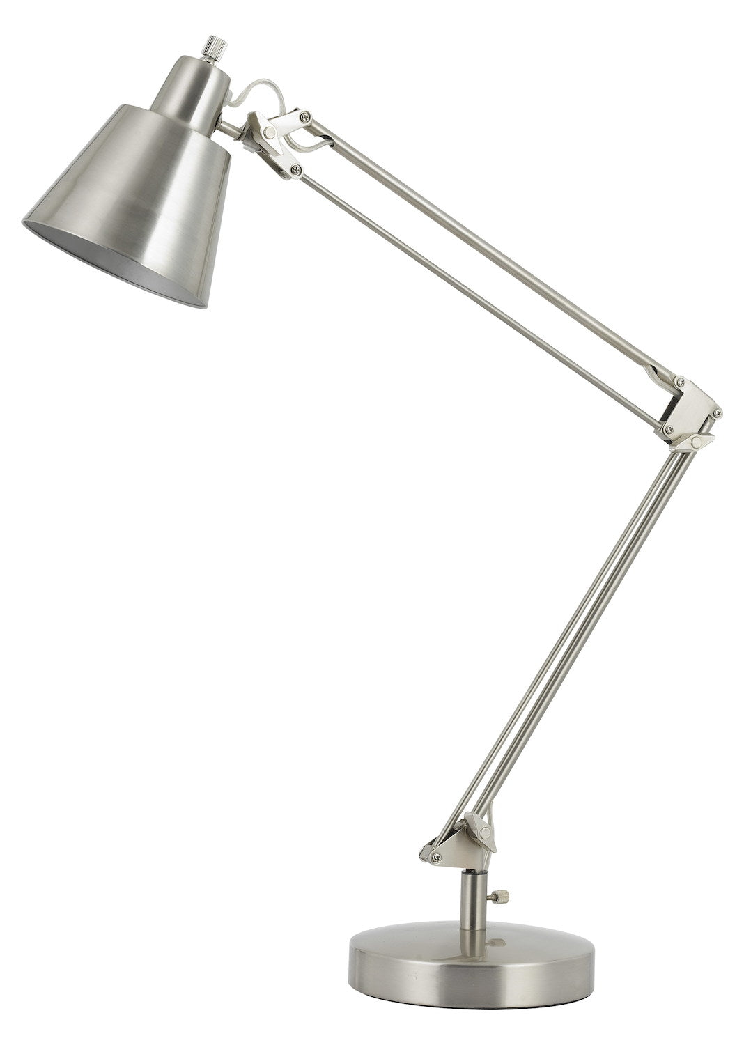 Brushed Steel Functional Single Light 60 Watt Udbina Desk Lamp with Adjustable A by CAL Lighting