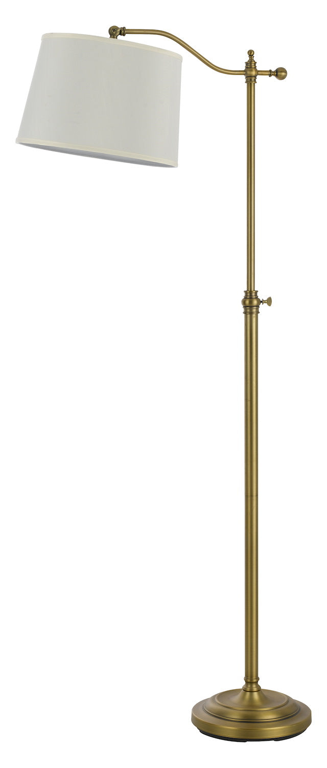 Antique Brass  1 Light Pedestal Base Boom Arm Floor Lamp by CAL Lighting