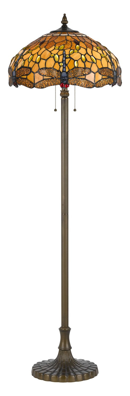 Dark Bronze  2 Light Pedestal Base Floor Lamp by CAL Lighting