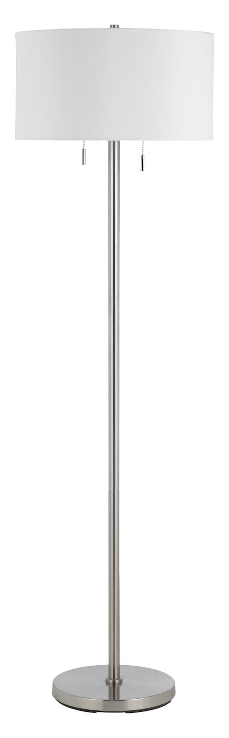 Brushed Steel 60W X 2  Metal Floor Lamp by CAL Lighting