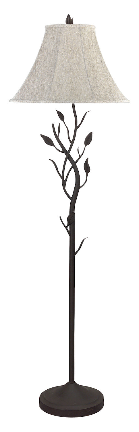Matt Black 150W Three Way Hand Forged  Floor Lamp by CAL Lighting