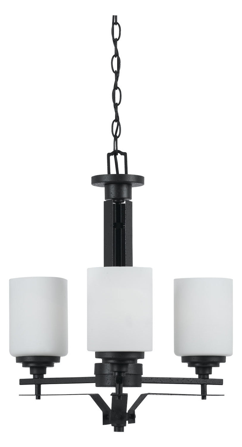 Textured Black Judson Iron 3 Light Single Tier Chandelier by CAL Lighting
