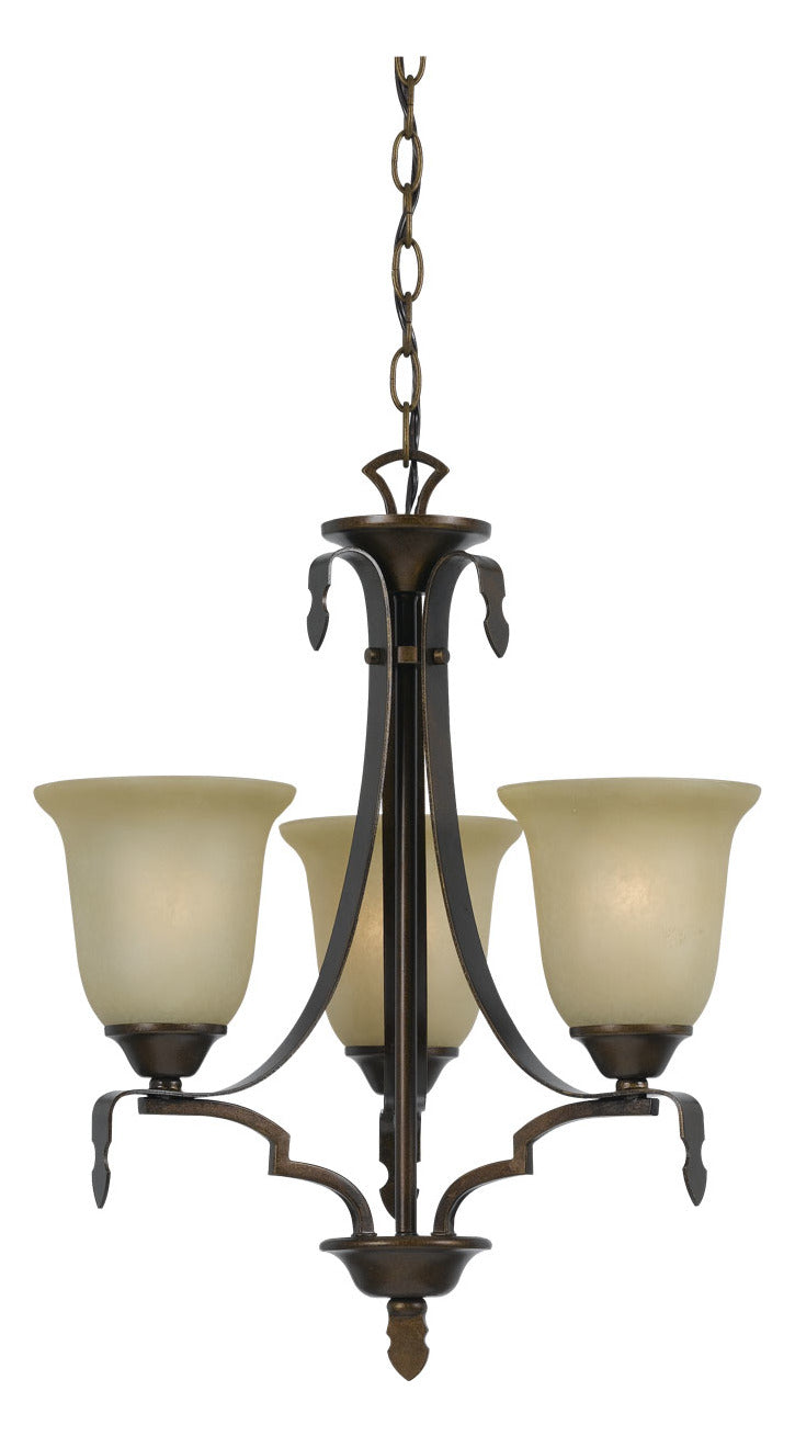 Golden Bronze Dabois Iron 3 Light Single Tier Chandelier by CAL Lighting