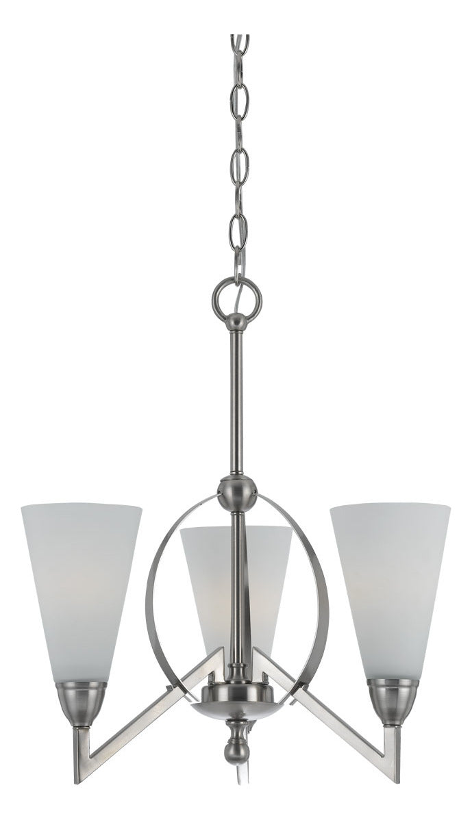 Brushed Steel Canroe 3 Light Single Tier Chandelier by CAL Lighting