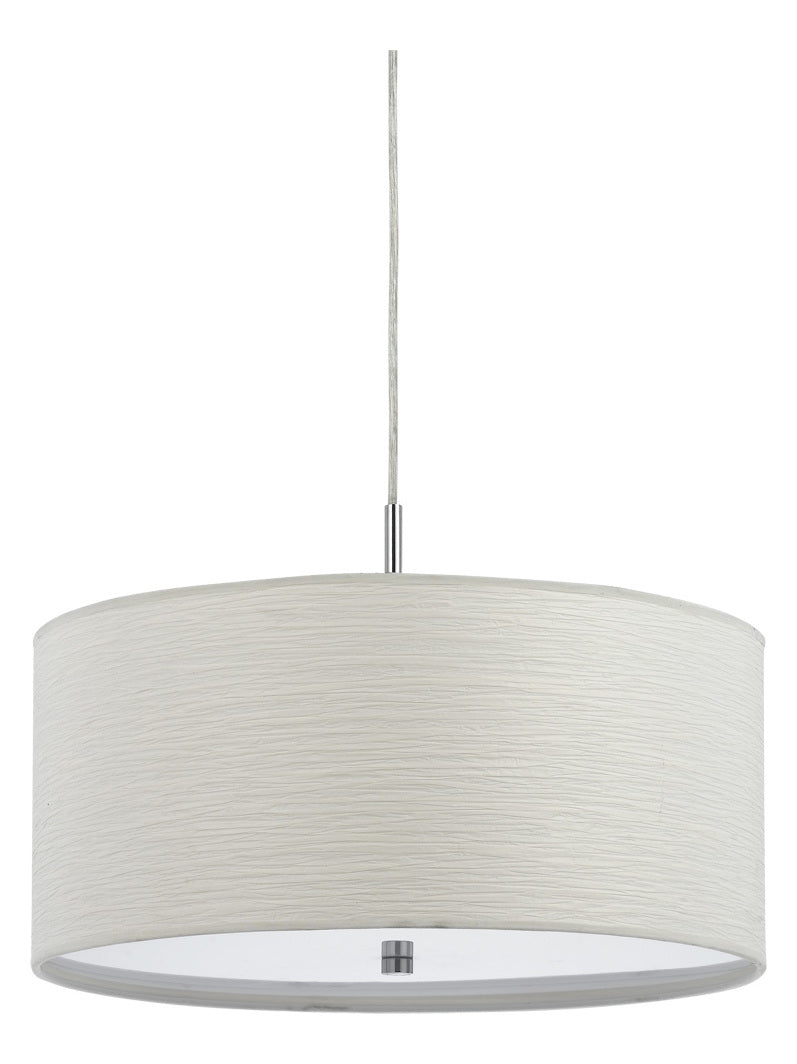 Casual White  2 Light Pendant with Fabric Shade by CAL Lighting