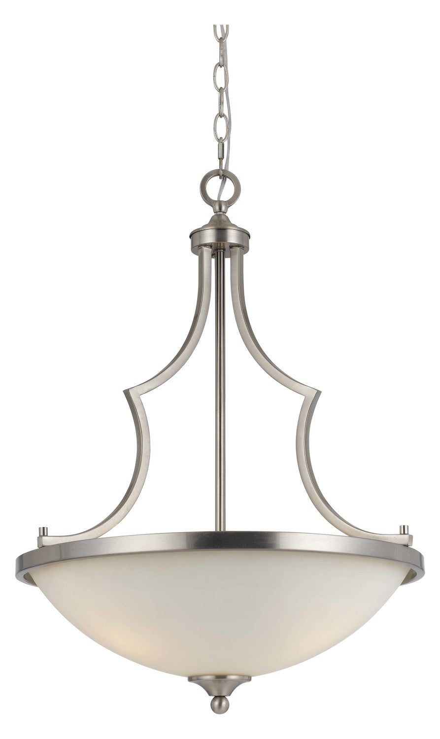 Brushed Steel  3 Light Bowl Shaped Pendant by CAL Lighting