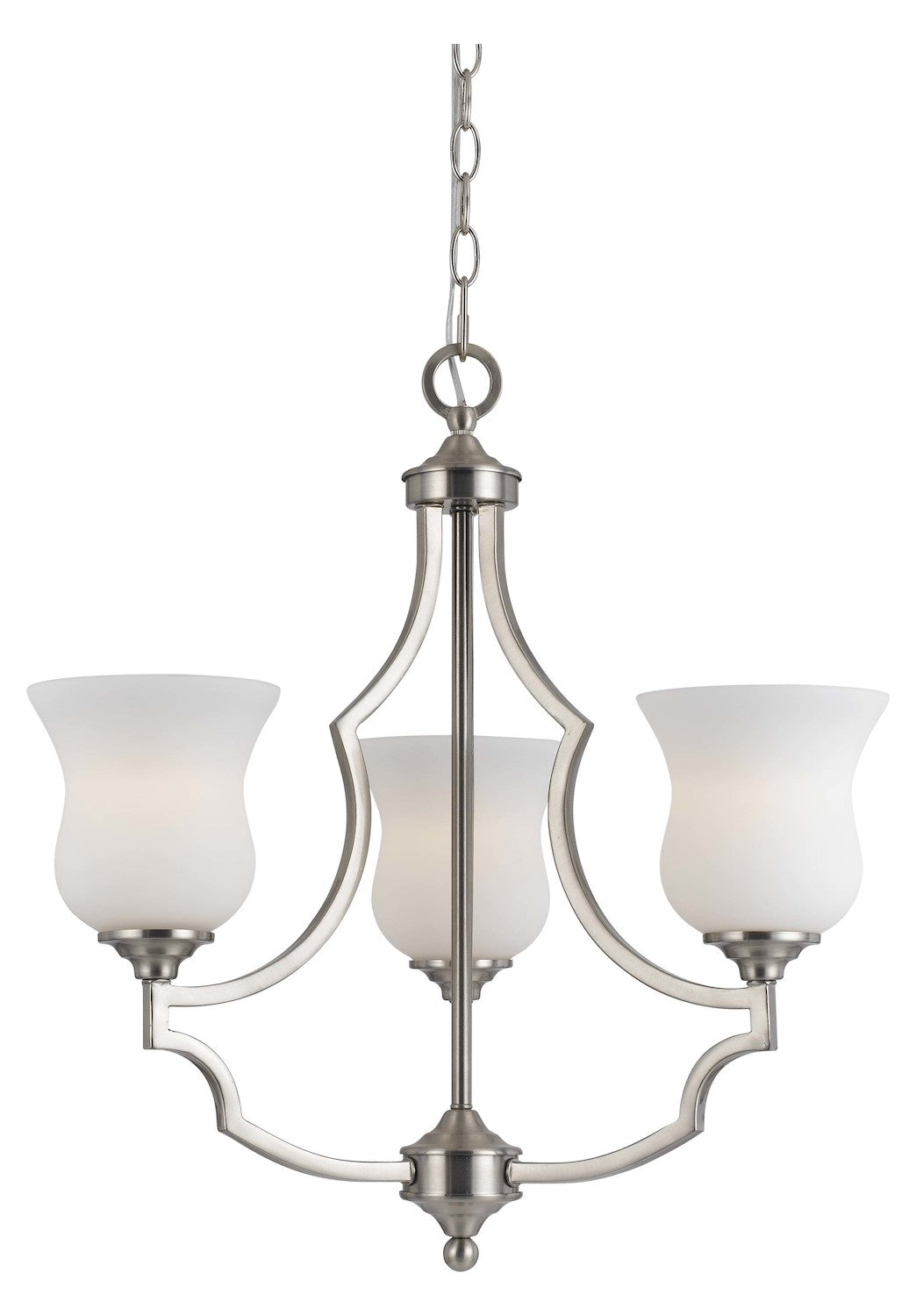 Brushed Steel  3 Light 1 Tier Chandelier by CAL Lighting