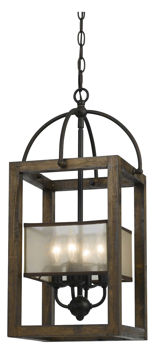4   Wood/Metal Chandelier by CAL Lighting