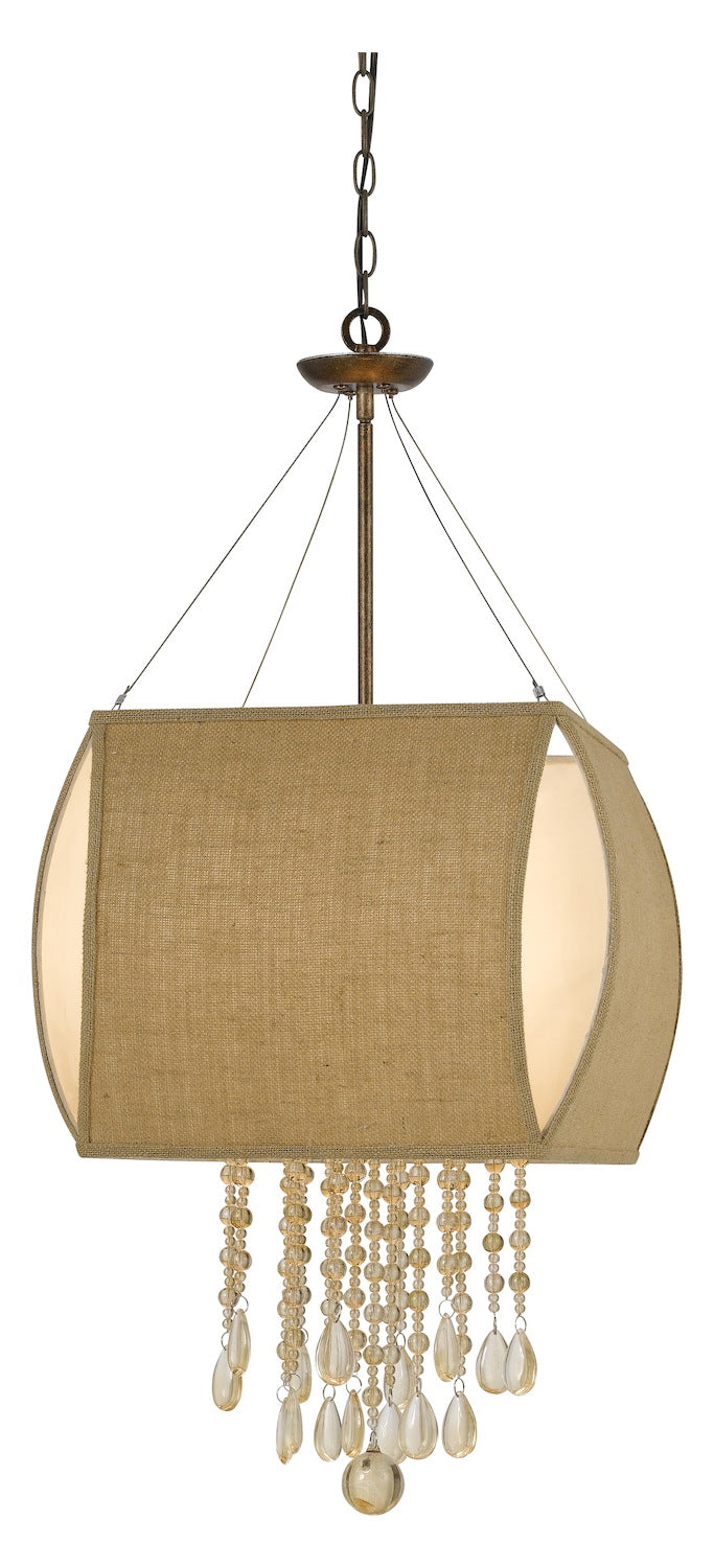 Rust / Burlap Ark 4 Light 1 Tier Chandelier by CAL Lighting