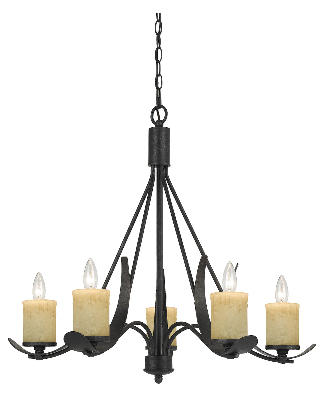 Black Smith Morelis 5 Light 1 Tier Candle Style Chandelier by CAL Lighting