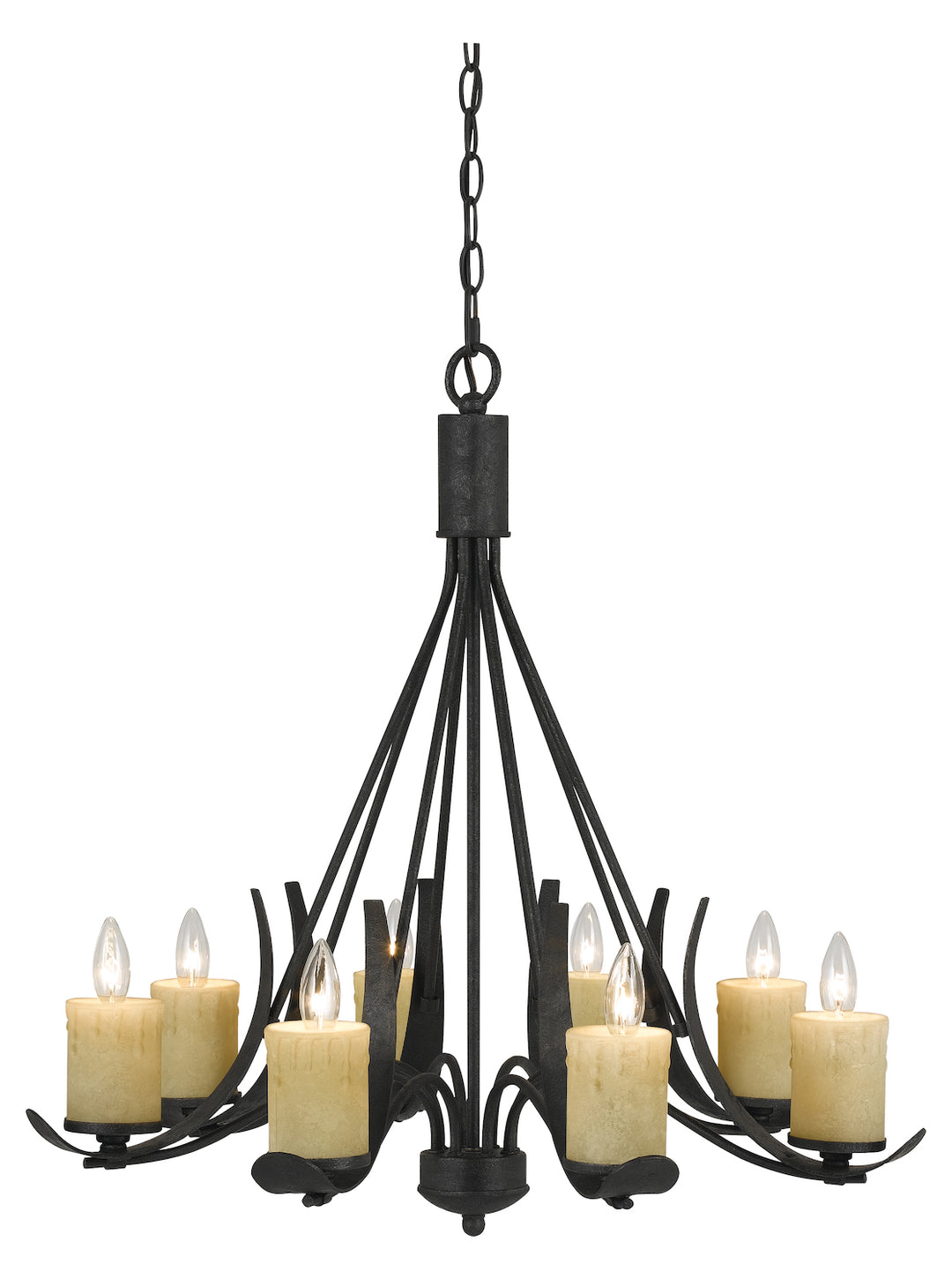 Black Smith Morelis 8 Light 1 Tier Candle Style Chandelier by CAL Lighting