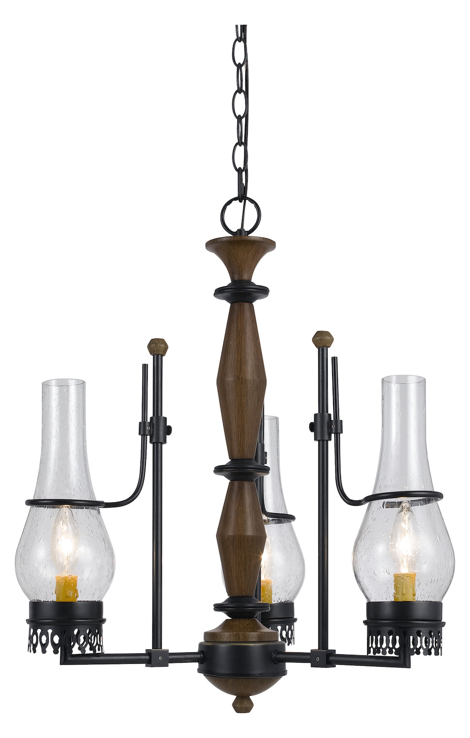 Metal / Wood Monticello 3 Light 1 Tier Chandelier by CAL Lighting
