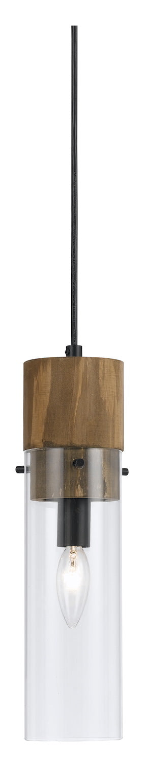 Wood / Dark Bronze Spheroid 1 Light Pendant - Canopy Included by CAL Lighting