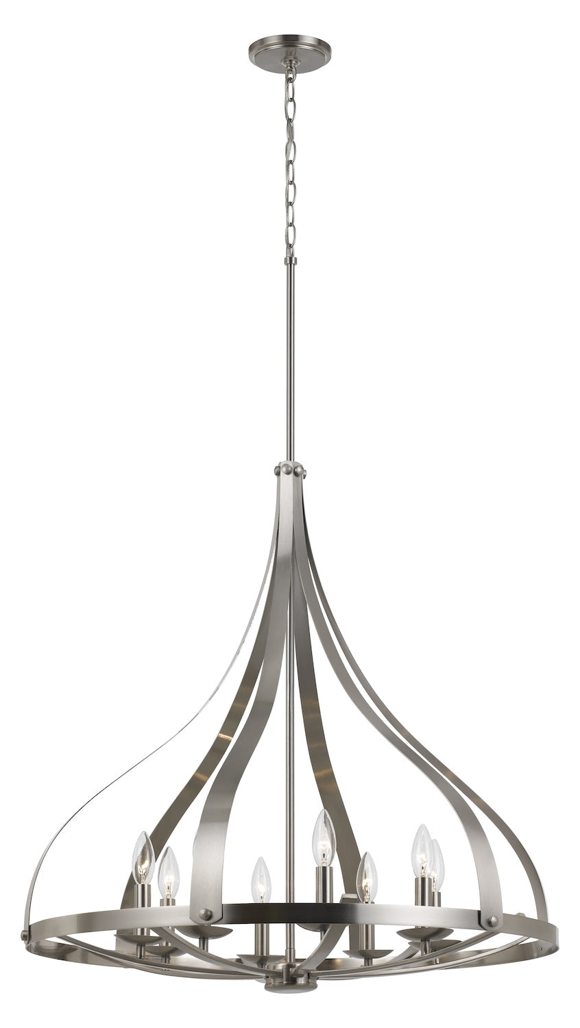 Brushed Steel  8 Light Chandelier by CAL Lighting