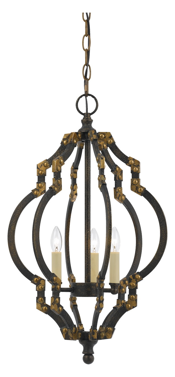 Iron / Antiqued Gold Howell 3 Light Chandelier by CAL Lighting