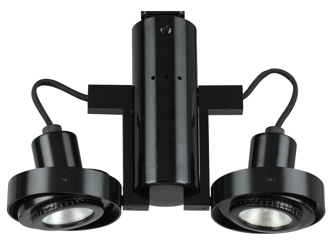 Black 2 Light Adjustable Low Voltage Track Head for HT Track Systems by CAL Lighting