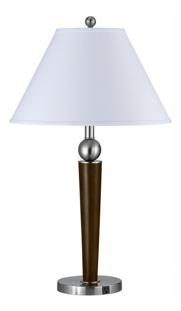 Brushed Steel / Wood  2 Light Table Lamps by CAL Lighting
