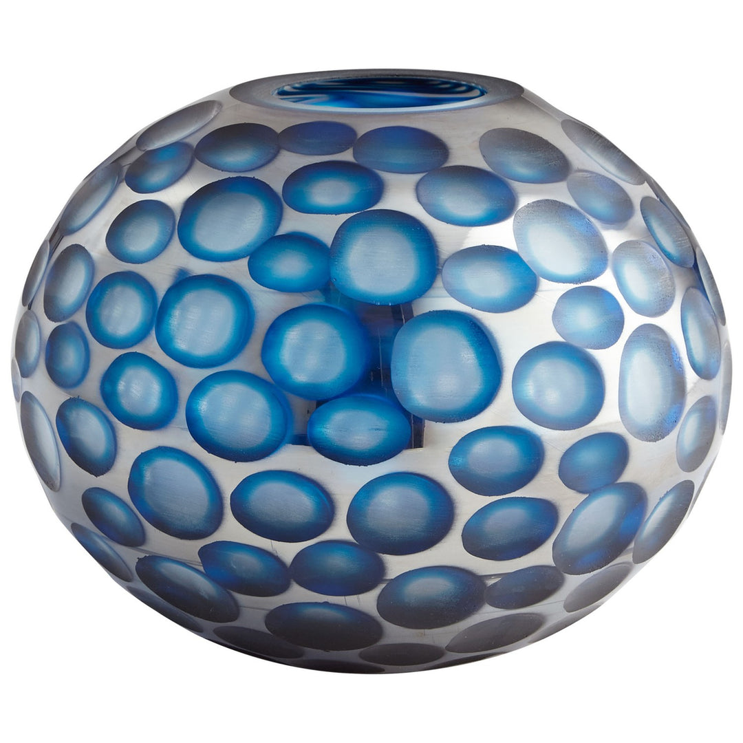 Blue Toreen 7.5 Inch Tall Glass Vase by Cyan Designs