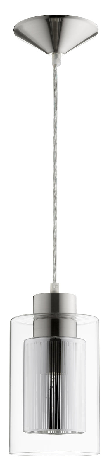 Clr/Ch Stripe Pend Satin Nickel by Quorum