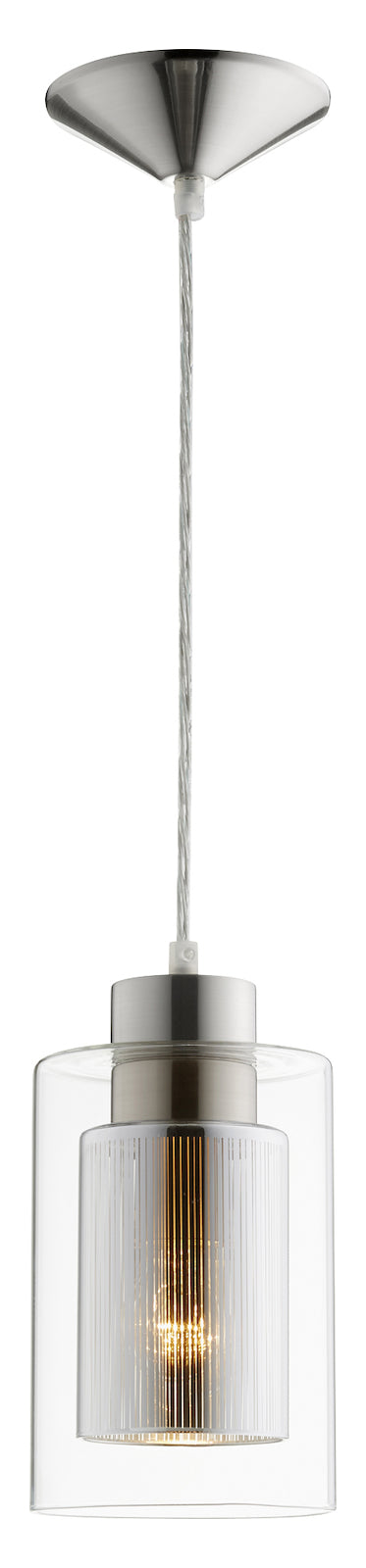 Clr/Ch Stripe Pend Satin Nickel
