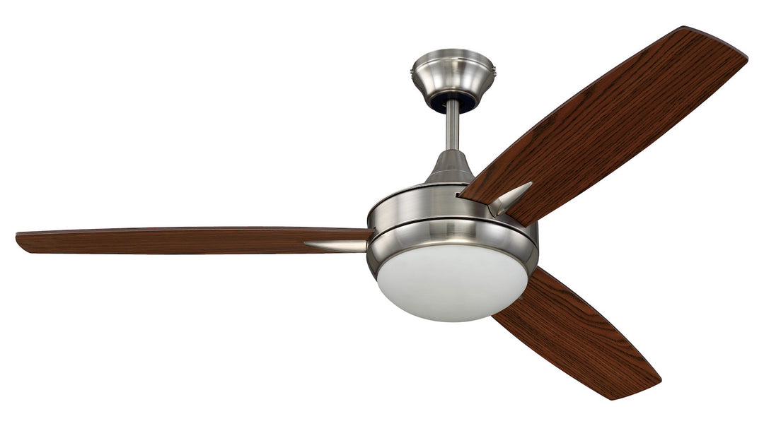 52in  in Brushed Polished Nickel w/ Dark Oak/Walnut Blades by Craftmade