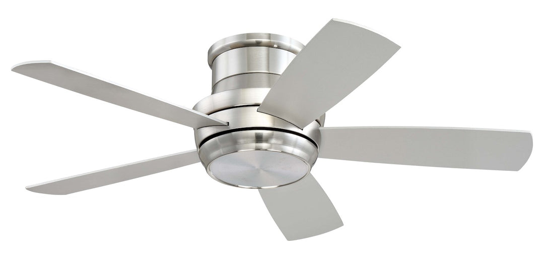 44in Tempo Hugger in Brushed Polished Nickel w/ Brushed Nickel/Maple Blades by Craftmade