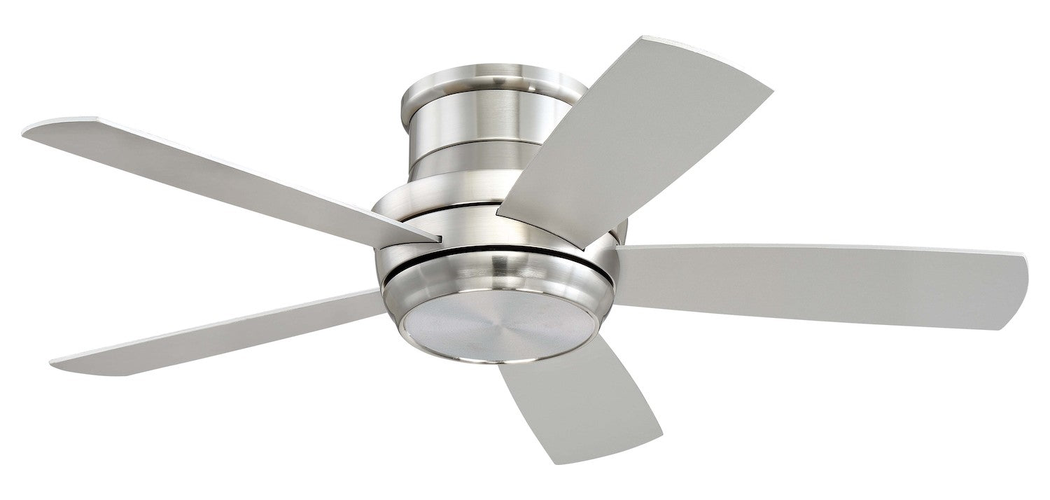 44in Tempo Hugger in Brushed Polished Nickel w/ Brushed Nickel/Maple Blades by Craftmade