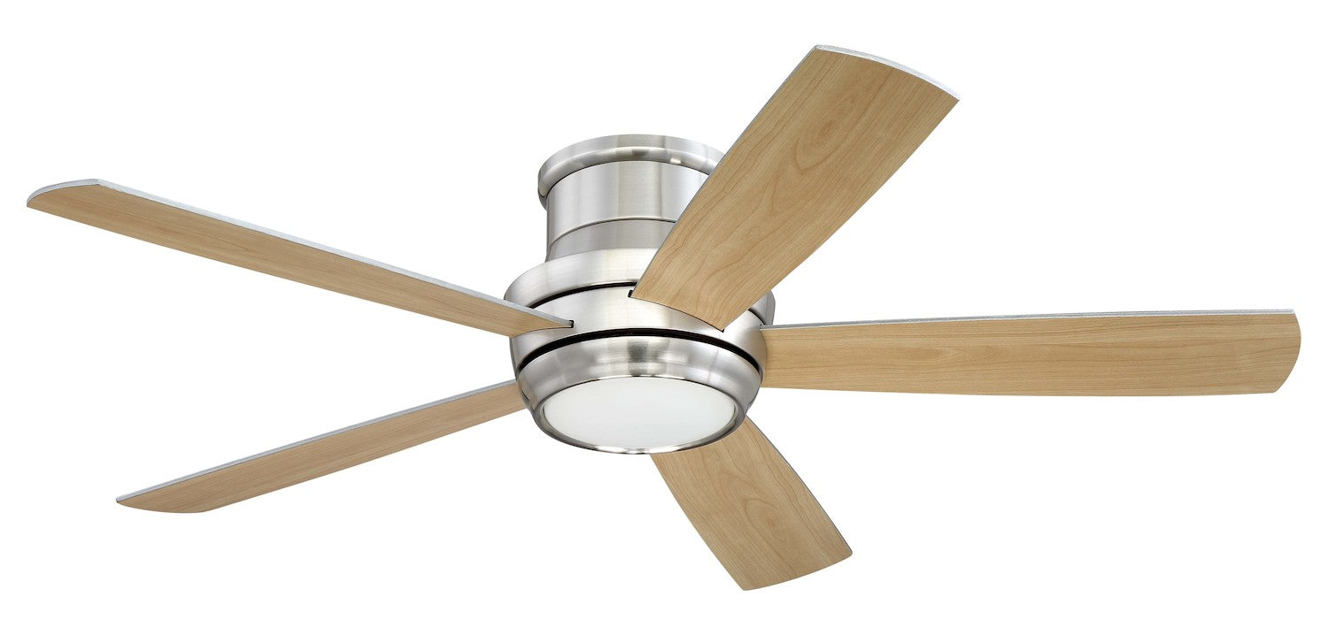 52in  in Brushed Polished Nickel w/ Brushed Nickel/Maple Blades by Craftmade
