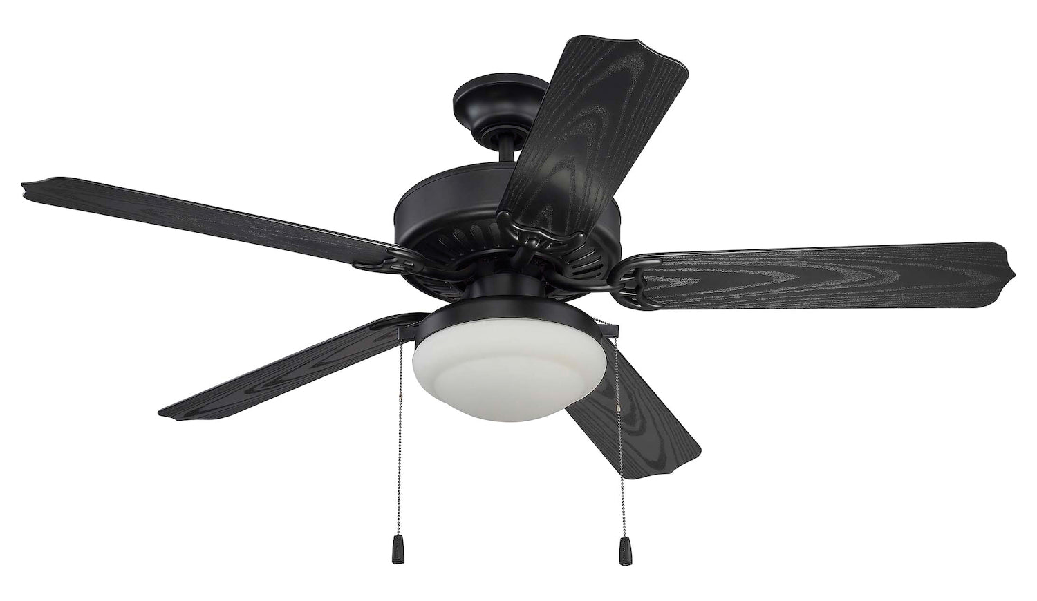 52in Enduro Plastic with Light Kit in Matte Black w/ Matte Black Blades by Craftmade