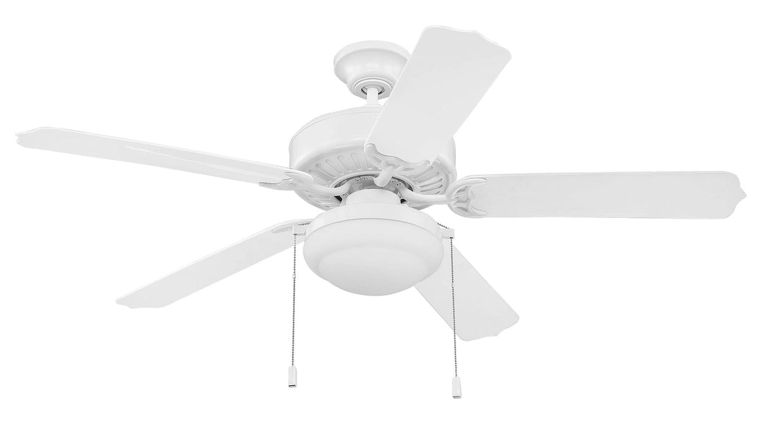 52in Enduro Plastic with Light Kit in White w/ White Blades by Craftmade