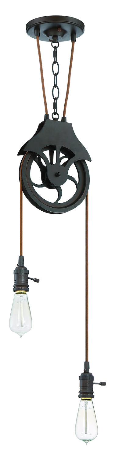 2 Light Keyed Socket Pully Pendant Hardware by Craftmade