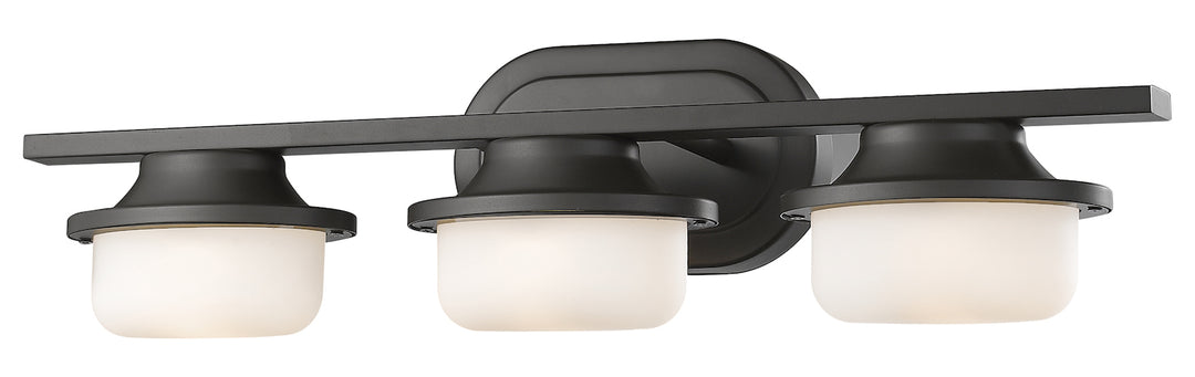 3 Light 23in Wide 8 Watt LED Bathroom Vanity Light with Matte Opal Glass Shade by Z-Lite