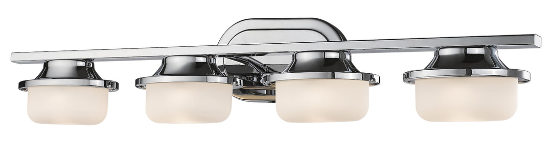 4 Light 30in Wide 8 Watt LED Bathroom Vanity Light with Matte Opal Glass Shade by Z-Lite