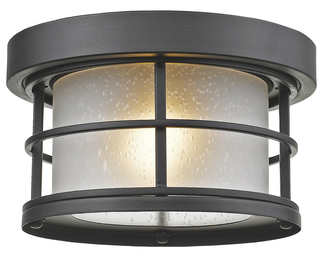 Additions Single Light 10in Wide Outdoor Flush Mount Drum Ceiling Fixture by Z-Lite
