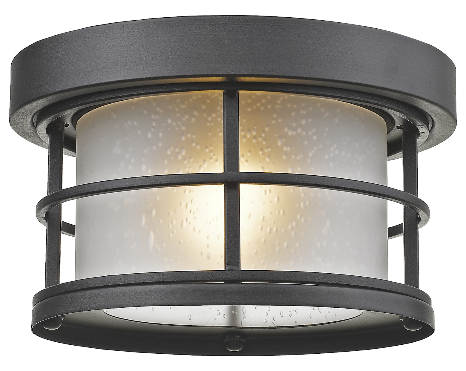 Additions Single Light 10in Wide Outdoor Flush Mount Drum Ceiling Fixture by Z-Lite