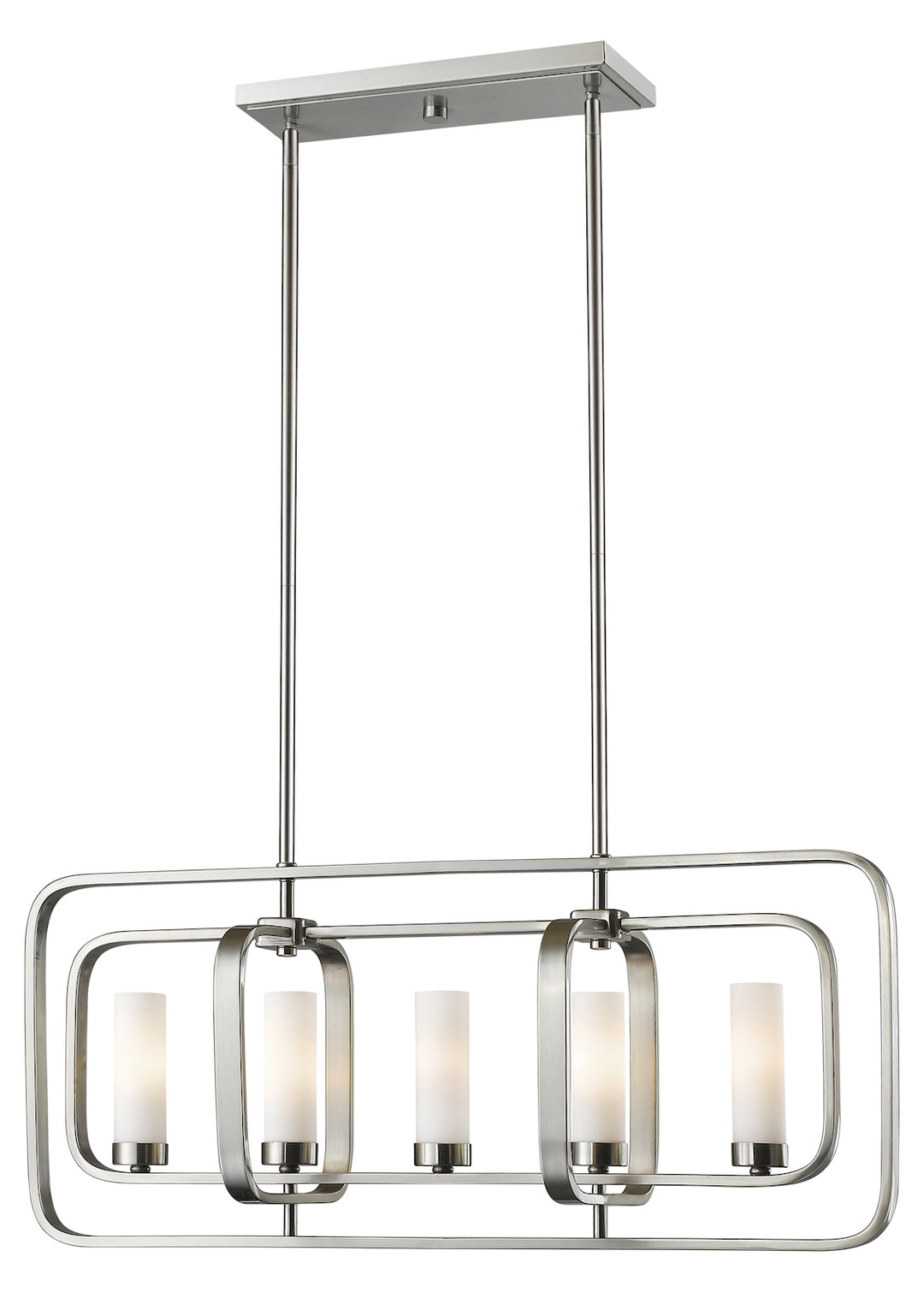 5 Light 32" Wide Single Tier Billiard Chandelier with Frosted Glass Shade by Z-Lite