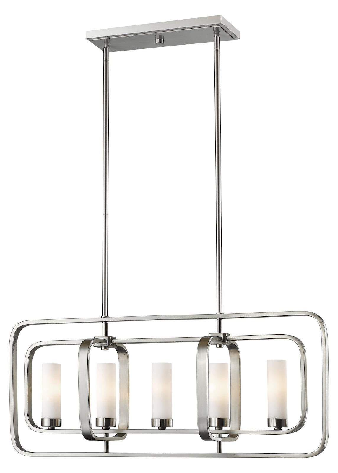 5 Light 32" Wide Single Tier Billiard Chandelier with Frosted Glass Shade by Z-Lite