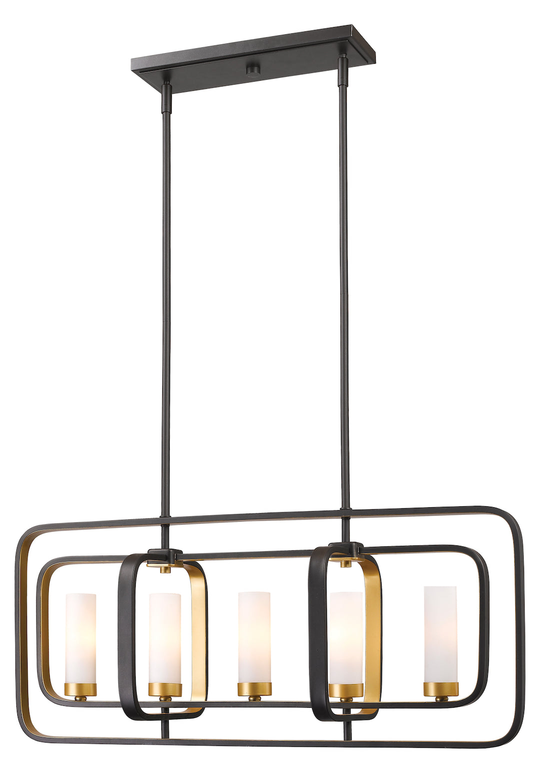 5 Light 32" Wide Single Tier Billiard Chandelier with Frosted Glass Shade by Z-Lite