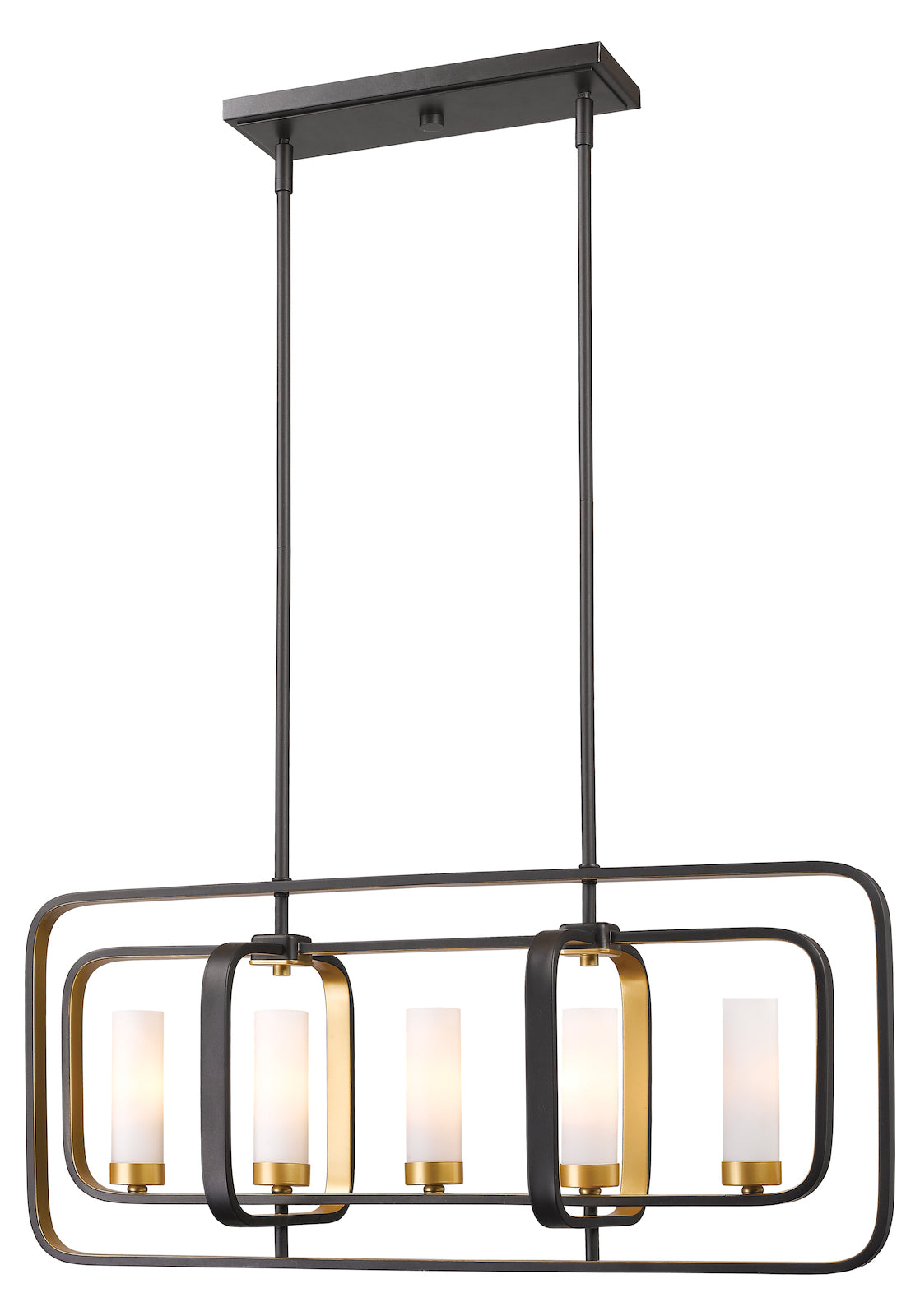 5 Light 32" Wide Single Tier Billiard Chandelier with Frosted Glass Shade by Z-Lite