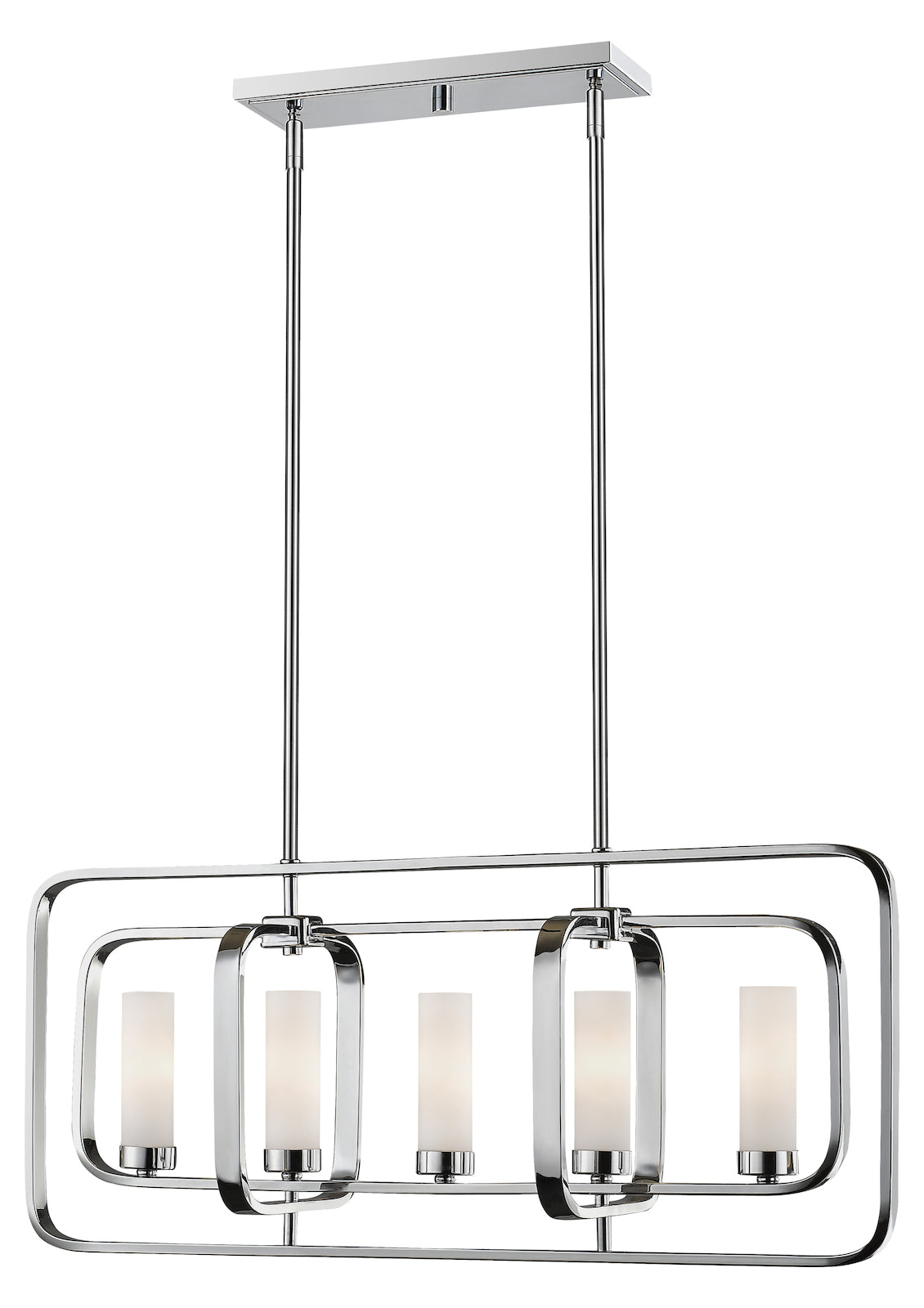 5 Light 32" Wide Single Tier Billiard Chandelier with Frosted Glass Shade by Z-Lite