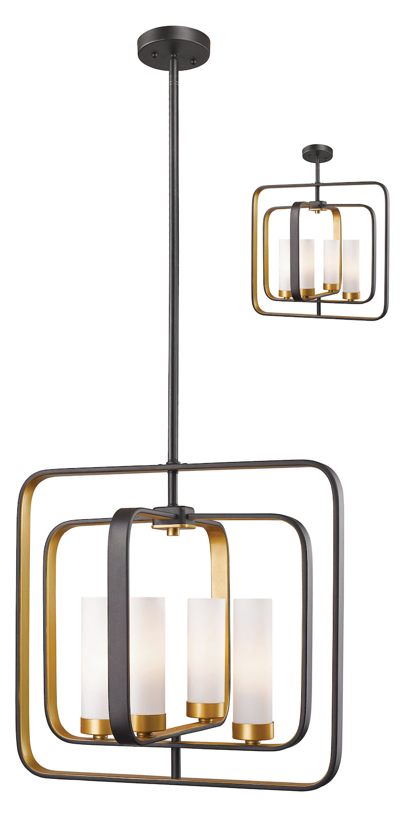 4 Light 16in Wide Single Tier Shaded Chandelier with Frosted Glass Shade by Z-Lite
